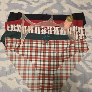 Spoiled Red, Green, and Black Panty Trio